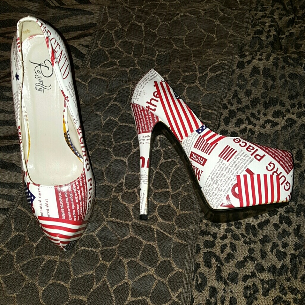 Red,white, & blue heels sz 7.5